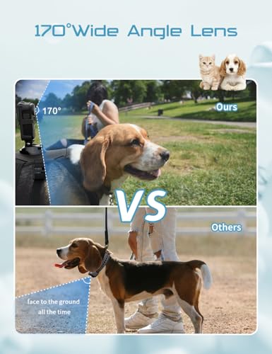 Image of Dog Collar Camera with 64GB SD Card, 4K Cat Collar Cameras with Touch Screen, Dog Collar with Camera for Video Records, Pet Cameras Collar for Remote Monitoring Indoor Outdoor Dog Birthday Gift