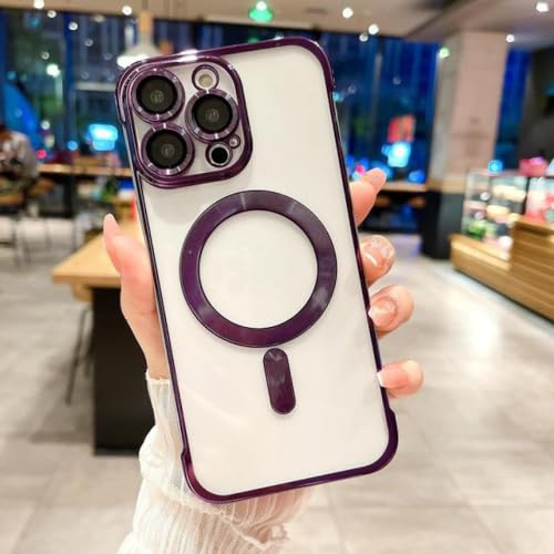 Étui de téléphone iPhone 12 violet ultra mince pour recharge sans fil au bureau