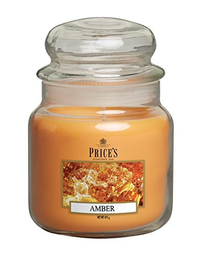 Price's, Amber Medium Jar Candle, Sweet, Delicious, Quality Fragrance, Long Lasting Scent, Up to 90 Hour Burn Time