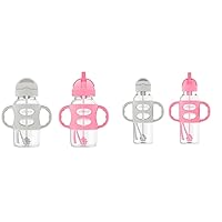 Vista 1 de Dr. Brown's Milestones Wide-Neck Sippy Straw Bottle with 100% Silicone Handles and Weighted Straw & Milestones Narrow Sippy Straw Bottle