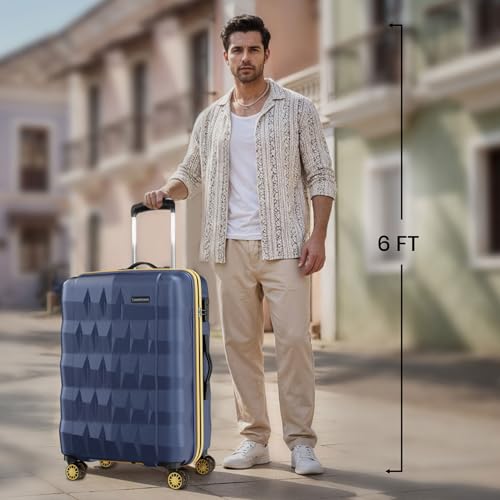 Image of Aristocrat Comet Check-in Trolley Bag 66cm | Medium | Hard Luggage| Smooth 8-Wheel Suitcase| Combination Lock with Sturdy Zipper | Full Fabric Convipack | 3-Year International Warranty (Blue)
