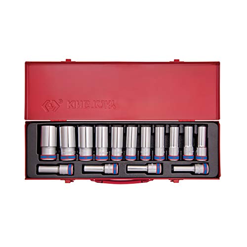 Coffret de douilles longues métrique King Tony 1/2 po avec 15 pièces robustes