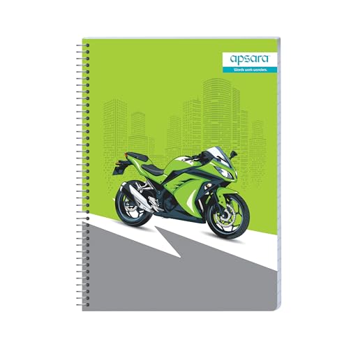 Image of Apsara 5 Subject Spiral Notebook, 252 Pages, Pack of 1, Single Line, 60 GSM - 24 cm x 18 cm, Soft Cover Notebook for School, College Students, Exam Preparation & Professionals, Design May Vary