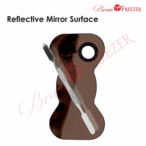 Image of Brain Freezer Stainless Steel Cosmetic Makeup Palette, Professional Cosmetic Mixing Makeup Palette Spatula Makeup Artist Tool, Bow Shape Rose Gold