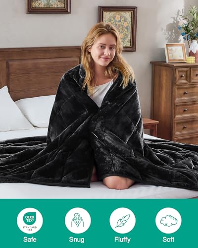 Image of Super Fuzzy Soft Sherpa Fleece Weighted Blanket, 15 lbs Dual Sided Fluffy Heavy Weighted Blankets for Adults - No Bunching with Double Layers of Soft Inner Lining (80 inchx 87 inch, 15 Pounds)