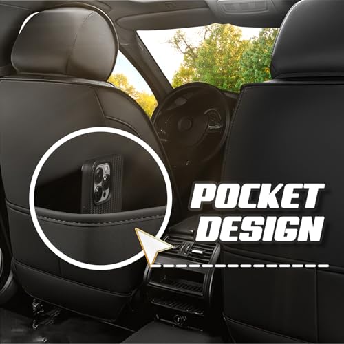 Car Seat Covers for Ford Mustang 2000-2026, Premium Nappa Leather Car Seat Cover, Stylish Sport Seat Covers， Automobile Seat Cover Sets.(Standard 2 Seats/Black Red) by ADERN - Image 2