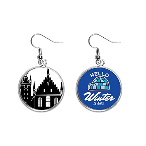 Pendientes Catedral de Colonia joyería colgante de invierno estilo gota vintage alemana