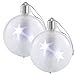 Produktbild Lunartec Weihnachtsdeko Kugel: 2er-Set LED-Weihnachtskugeln mit 3D-Effekt, weiß (Christbaumschmuck für Weihnachten)