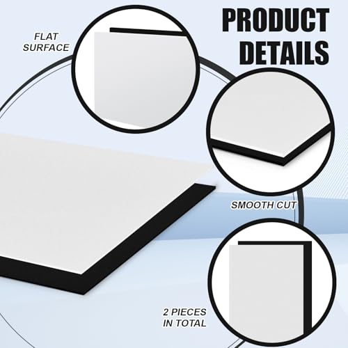Image of Threehoney 2 Pcs White and Black HDPE Sheet 1 /4 inch Thick 24 x 48 Inch, HDPE Plastic Sheet High Density Polyethylene Board Flexible Solid Plastic Block for DIY Projects Crafts Machining Home