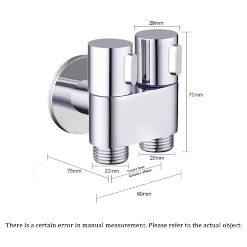 Válvula angular de tres vías de aleación de zinc para accesorios de inodoro 3
