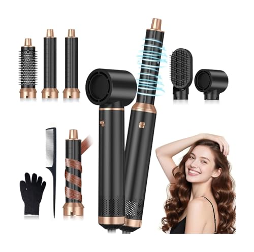 Hair Styler 5 in 1, Magic Hairstyler, 1000W Hair Dryer Brush with Curl, Straighten, Volumise, Smooth and Hairdryer Brushes for Styling,All Hair Types Negative Ion Hair Care