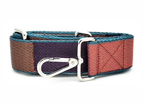 Image of CRAFTMEMORE Wide Shoulder Strap Retro Vintage Adjustable Bag Handle Crossbody Nylon Belt Replacement JK10 (Green Pattern, Silver Clasp)