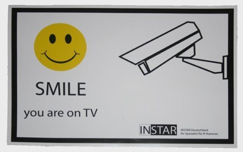 Preisvergleich Produktbild INSTAR Hinweis Aufkleber für Videoüberwachung Kamera Überwachung
