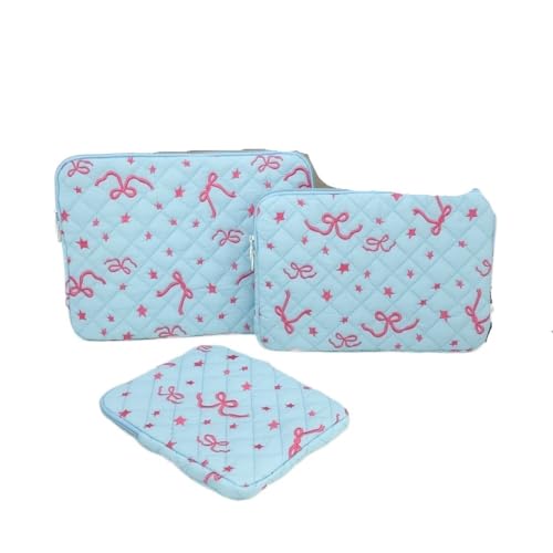Pochette ordinateur portable puffy cute bow housse PC 13 14 15 16 et pochette tablette 11