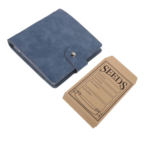 SOPOTUTU Organizer per Semi da Giardino in Pelle PU con Buste Sigillabili Album Raccoglitore Custodia Protettiva Antiumidità per Conservazione e Organizzazione Semi Verdure e Piante