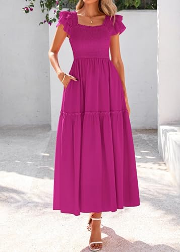 Image of KIRUNDO Smocked Summer Midi Dresses for Women 2026