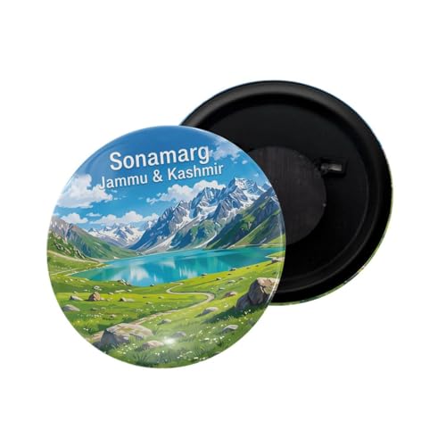 Image of dhcrafts Fridge Magnet Multicolor Jammu & Kashmir Sonamarg Jamm Glossy Finish Design Pack of 1 (58mm)