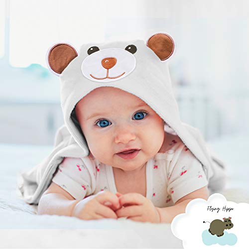 Image of Extra Large Bamboo Organic Super Soft Fiber Baby Hooded Towel. Hypoallergenic and Ultra Absorbent. Essential for Newborns, Toddlers, Infants, and Babies. Perfect for Boy and Girl.