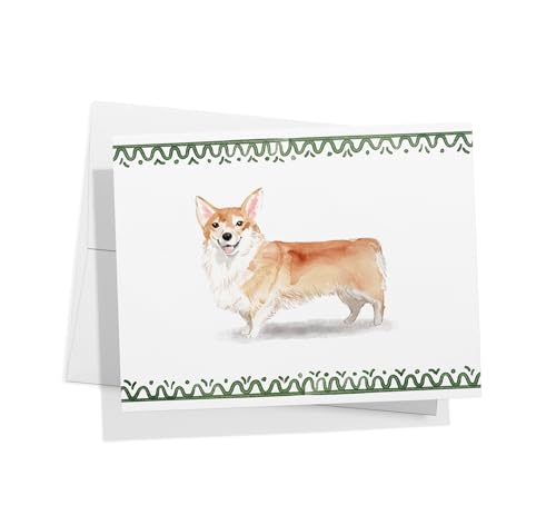 Image of Twigs Paper Pembroke Welsh Corgi Thank You Cards, 12 Dog Note Cards