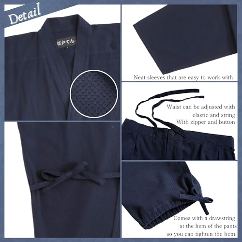 Edoten Men's Japan Kimono quilted clothes Sashiko Samue4