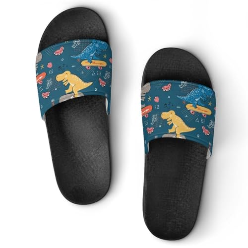 Chaussons de Maison Slide Femme Antidérapants et Sandales de Bain Dinosaure
