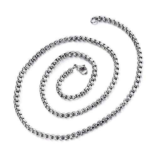 Bijoux 3-8mm : colliers en acier inoxydable pour femmes et hommes