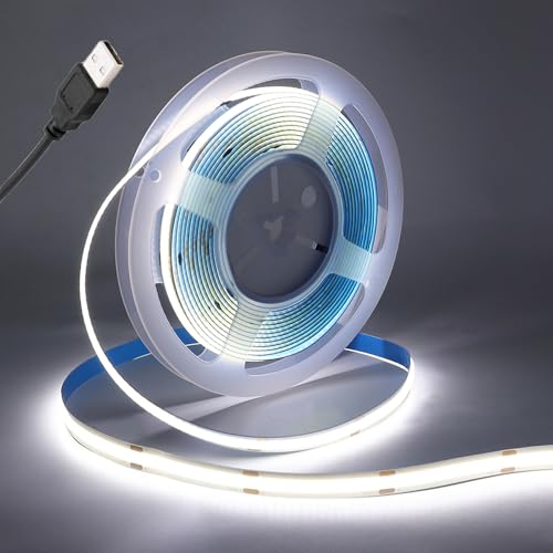 Wisada 5V Tira Flexible COB LED  1M,Blanco