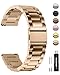 Fullmosa Edelstahl Uhrenarmband 16mm 18mm 19mm 20mm 22mm 24mm für Uhr und Smartwatches| Wechsel Ersatz Metallarmband mit Schnellverschluss für Damen&Herren, 20mm Rosegold