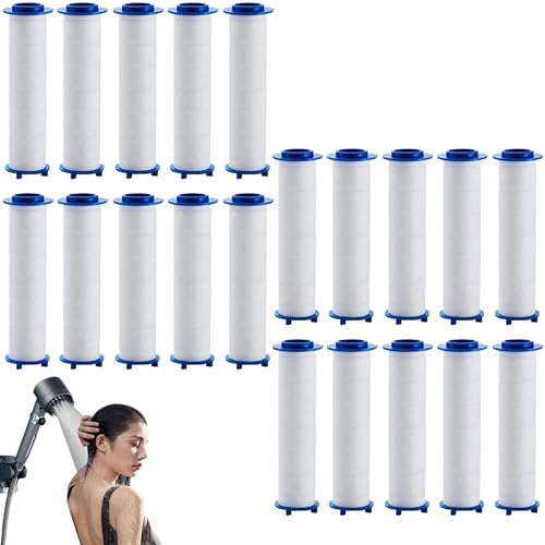 20Pcs Drivese ShowerHead Filters 2.75 Inch Ion Shower Dropse Head Filter PP Cotton Replacement Cartridge Water Filter Core Cotton For Handheld Showerheads.