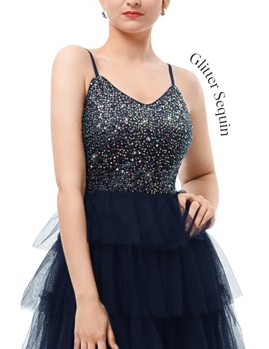 Dressystar Women's Sparkly Sequin Glitter Dress Spaghetti Strap Cocktail Party Dresses2