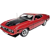 1971 Ford Mustang Mach 1 Bright Red with Black Stripes Hemmings Muscle Machines Magazine Limited Edition to 1002 Pieces Worldwide 1/18 Diecast Model Car by Autoworld AMM1150