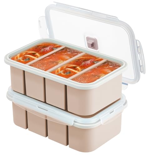 2er-Set Silikon-Gefrierformen Suppe Einfrieren Behälter,Suppe Einfrieren Behälter mit Deckel, 2 Stück 250ml Einfrieren Behälter mit Deckel für Einfrieren Sup-pe, Brühe, Soße Oder Butter,Sauce Eiswürf