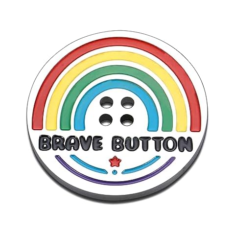 Back to School Worry Anxiety Gifts for Son Daughter First Day of School Gifts Rainbow Brave Button Pick Me Up Token for Him Her Mental Health Gifts for Women Men Friends Positive Lockdown Keepsake Cover