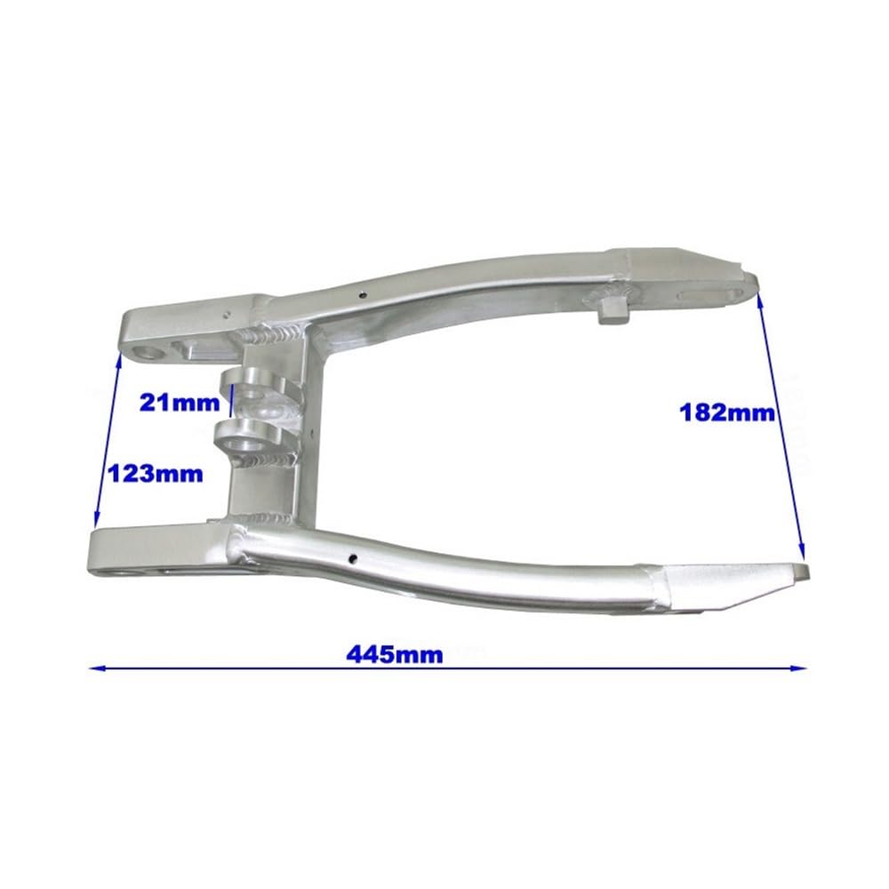 Aluminiowy wahacz 445 mm do motocykla terenowego 110 cm³, 125 cm³, 140 cm³, 150 cm³, 160 cm³, 170 cm³, 180 cm³, 190 cm³, wymiana akcesoriów