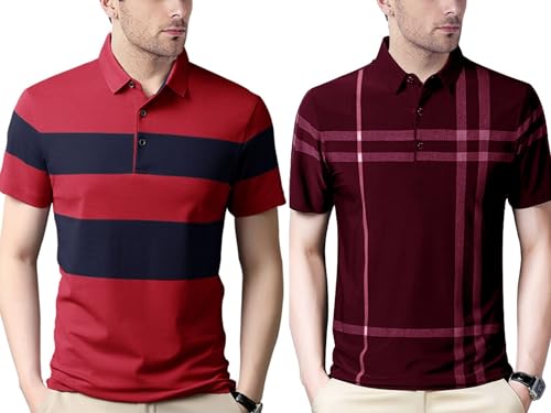 Image of Noble Monk Men's Polycotton Regular Fit Polo T-Shirt Half Sleeves |Polo Collar | Casual T-Shirt