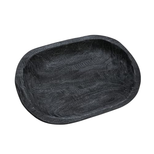 Bloomingville Hand-Carved Paulownia Wood Bowl Black