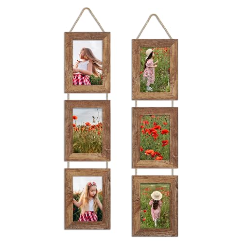 ccdcc 4x6 Collage Picture Frames Set of 2, Rustic Wooden