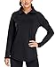 Miusey Long Sleeve Activewear Tops for Women to Wear with Leggings, Quarter Zip Pullover Women Polo Shirts Quick-Dry Exercise Outdoor Recreation Zip Top Black X-Large