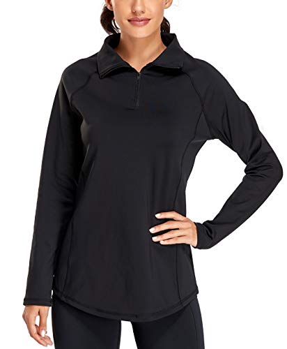 Miusey Womens Quarter Zip Running Pullover Jackets Long Sleeve Workout Tops (PRIME)2