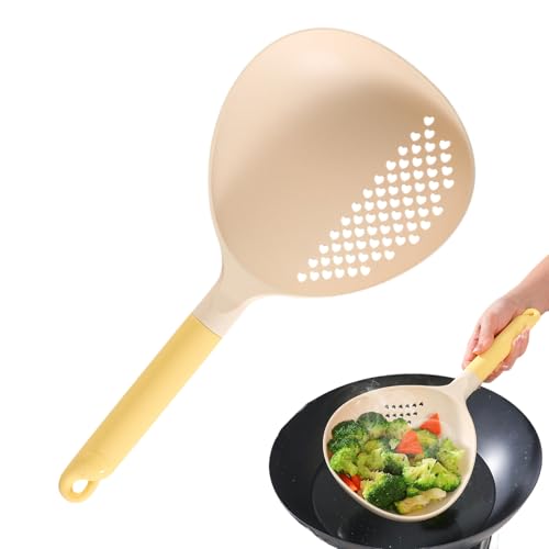 Cucharas de Cocina | Cucharón Grande con Mango de Silicona - Cuchara de Cocina Colador Alimenticio - para Hogar Restaurante Residencia Filtrado Fideos Pasta Empanadas Fruta Verdura Sopa