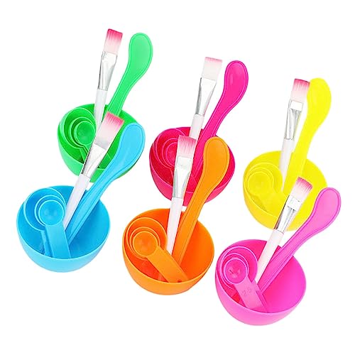 6Pcs Conjunto De Tazón Crema Facial Facial Herramientas Faciales Herramienta De DIY Cuchara Medidora De Plástico DIY Tazón De Tazón De PATKAW