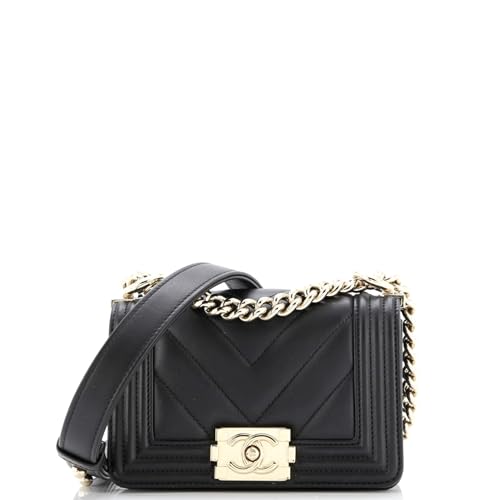 Chanel, Pre-Loved Boy Flap Bag Chevron Lambskin Mini, Black