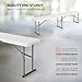 VINGLI 6 feet Plastic Folding Bench,Portable in/Outdoor Picnic Party Camping Dining Seat, Garden Soccer Multipurpose Entertaining Activities, Smooth HDPE Tabletop (2, White, 6ft)