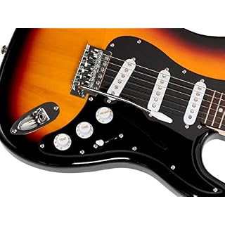 Monoprice Indio Cali Guitare électrique classique Blanc avec sac de transport - Les Beatles, Paul McCartney, John Lennon, RIngo Starr, George Harrison Monoprice Indio Cali Guitare électrique classique Blanc avec sac de transport – Image 4