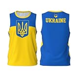 DJNGN Basketballtrikot mit ukrainischer Flagge, 3D-Sportshirt für Herren, Lauf-, Fitness- und Trainingstrikots