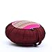 LEEWADEE Cuscino da Meditazione Zafu: guanciale Rotondo thailandese, Seduta in kapok Naturale Fatto a Mano, 36 x 20 cm, Rosso Marrone Rosa Fucsia