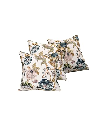 Image of Pure Cotton Quilted Cushion Cover 16x16 Inch | Anokhi Print Decorative Throw Pillow Cover | Soft Cotton Sofa Cushion Cover with Hidden Zipper | Living Room Bedroom Home Decor