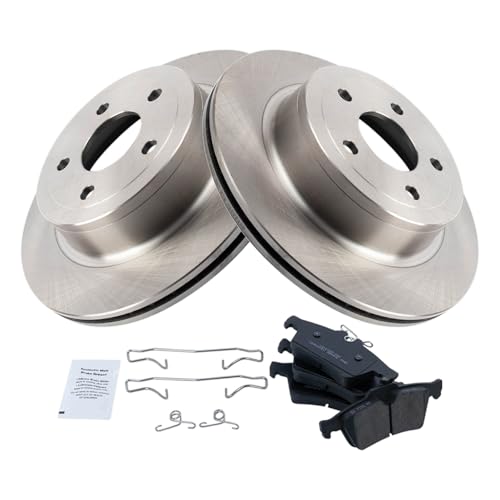 Image of TRQ Rear Brake Pad and Rotor Set Ceramic Compatible with 2008-2010 Chevrolet Cobalt