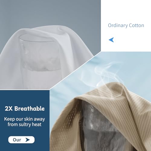 image for Shilucheng 100% Cotton Sheets King Size 4pcs - Ultra Breathable & Cool