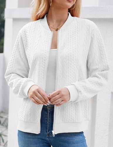 Image of WROLEM Zip Up Sweatshirts for Women Casual Outfits Cardigan Outerwear Trendy Winter Jackets Coat